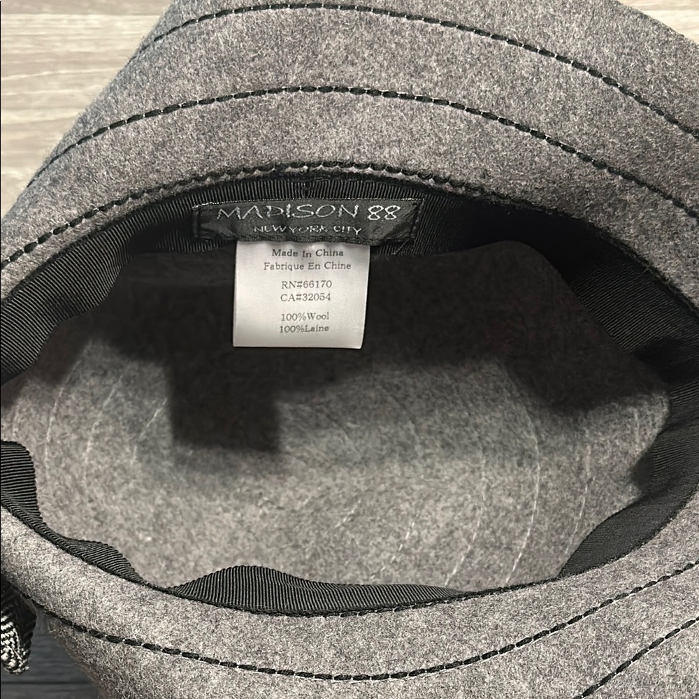 Madison 88 Gray Wool Women's Hat with Buckle - Picture 6 of 6